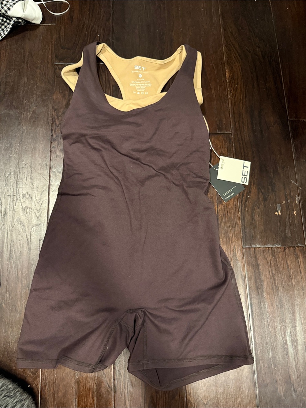 SET Active Brown and Tan Tank Romper